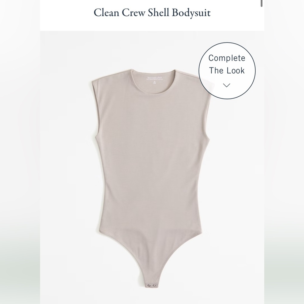 SALE! NWT Abercrombie Clean Crew Shell Bodysuit in Taupe size small